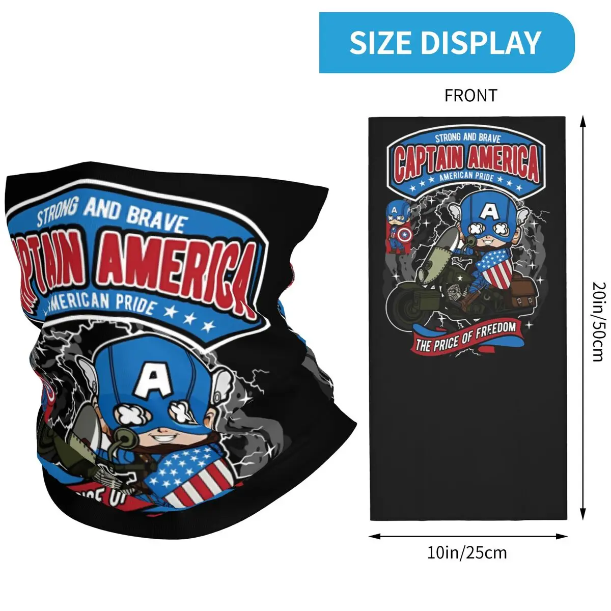 Captain America Shield Bearer Balaclava Riding Fishing Bicycle Mask Anti-UV Soft Motorcycle Face Cover Summer Trendy Scarves