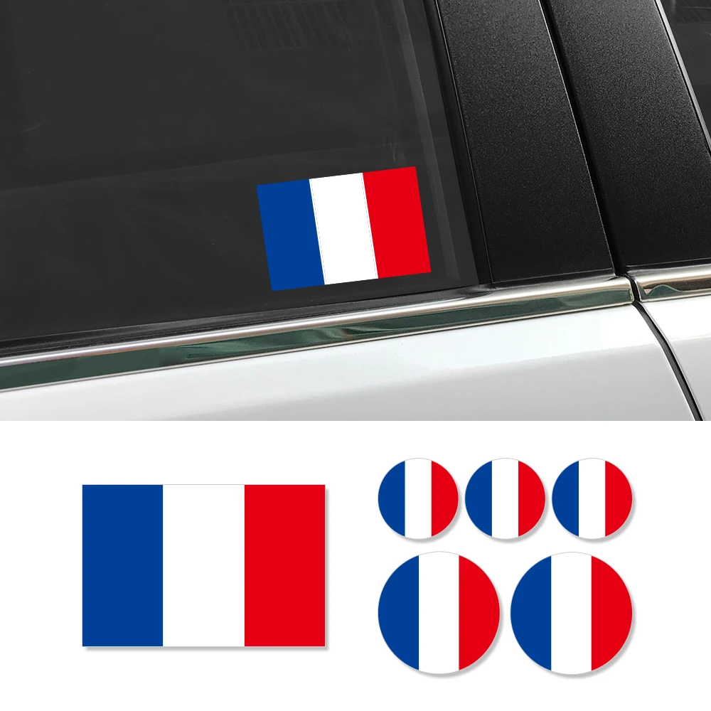 Car Sticker French Flag Creative Square Circular Flag Series Stickers Auto Body Windows Car Styling Personalized Car Accessories