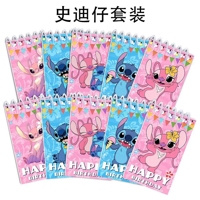 Set de Cuadernos Disney Stitch & Angel, Mini Libreta de Bolsillo, Caja de Regalo de Papelería, Útiles Escolares para Niñas, Estudiantes y Niños