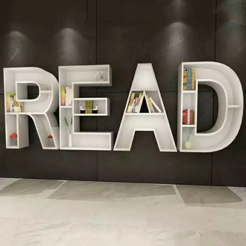 Children's Letter Number Iron Bookcase Display Assembly Book Shelf Prefabricated Monitor Wall 선반 Aesthetic Room Furniture AA image 5