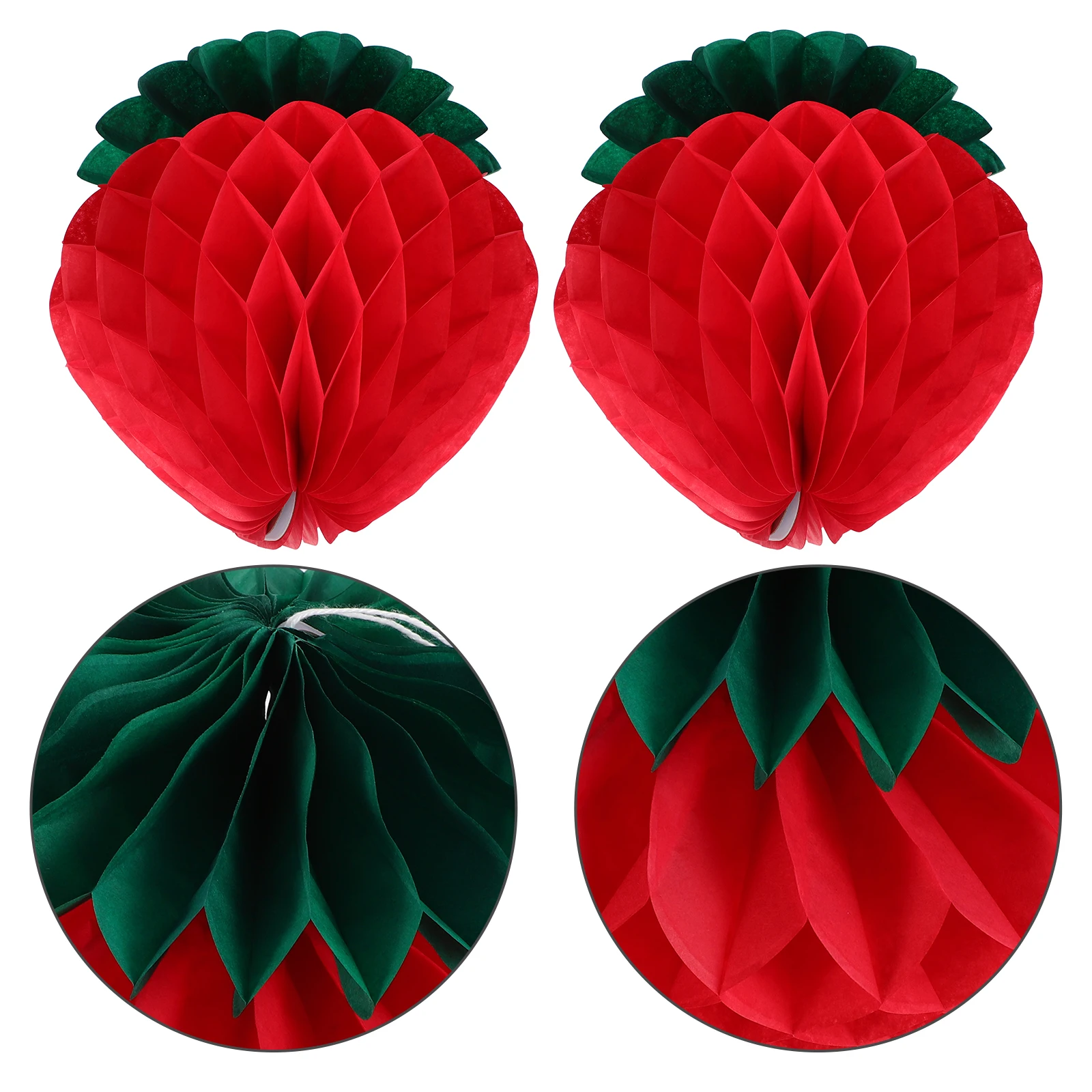 

6 Pcs Ball Decoration Strawberries Paper Globe Birthday Hanging Decor Fruit Hanging Birthday Wedding Party DIY Decorations