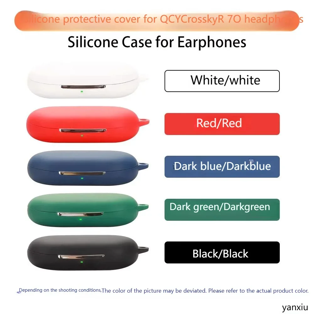 

Silicone Earphone Cover For QCY Crossky R70 Bluetooth Earbuds For QCY Crossky R70 Shell Anti Drop Box Sleeve Headphone Case