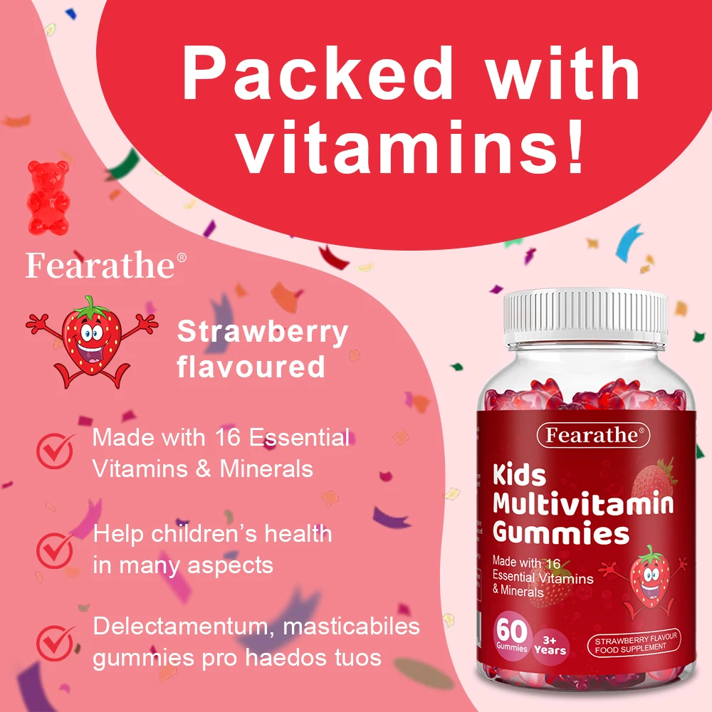 

Multivitamin Gummies for Ages 3+ - 16 Essential Vitamins and Minerals To Strengthen The Immune System and Promote Brain Health