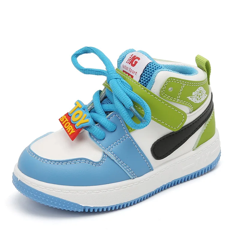 Children's Sneakers 2024 Spring Boys' Casual Sneakers High-Top Anti-Slip Girls' Basketball Shoes Soft-Soled Baby Shoes