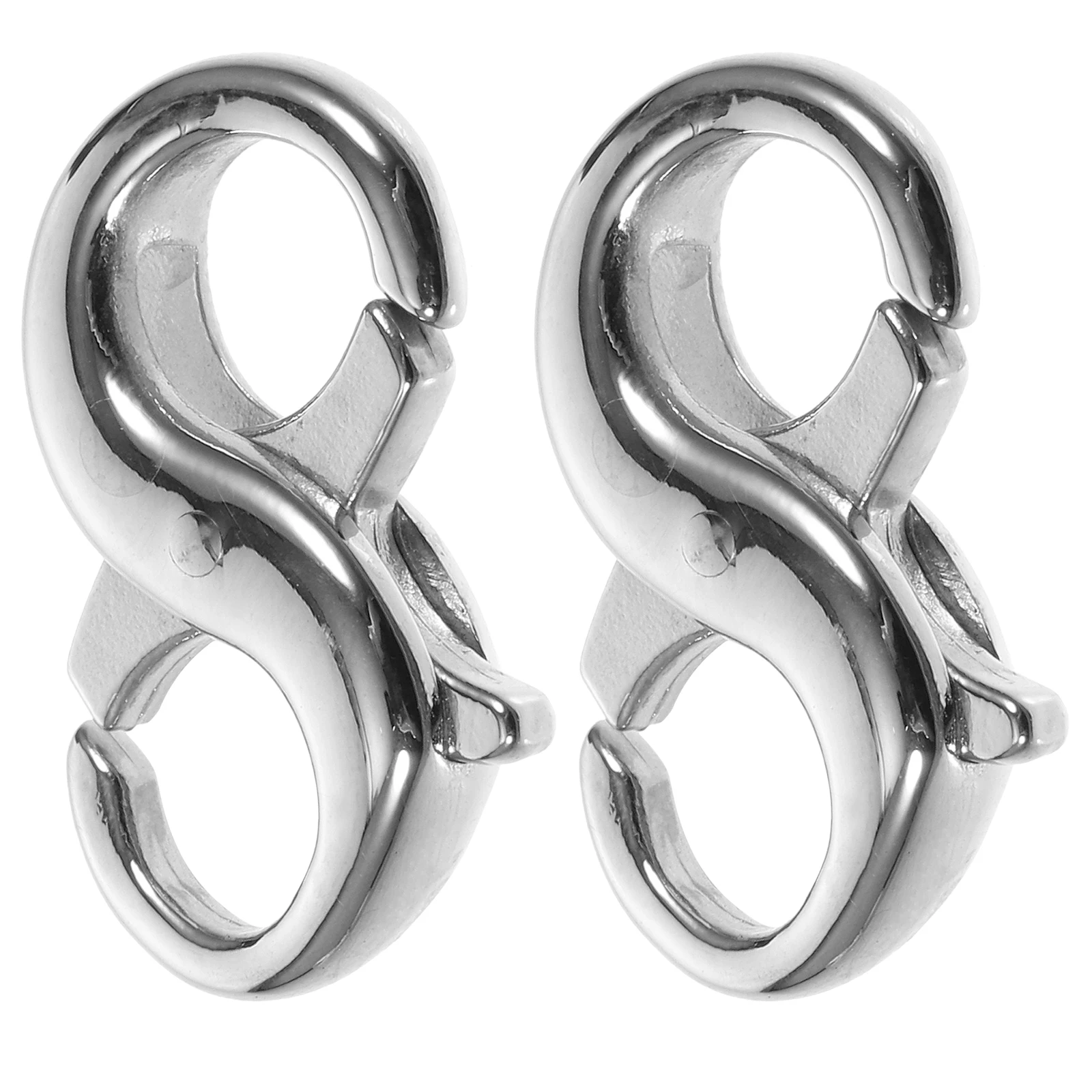 

2 Pcs Double-headed Lobster Buckle The Titanium Clasp Extender Jewelry Necklace Making Steel Claw