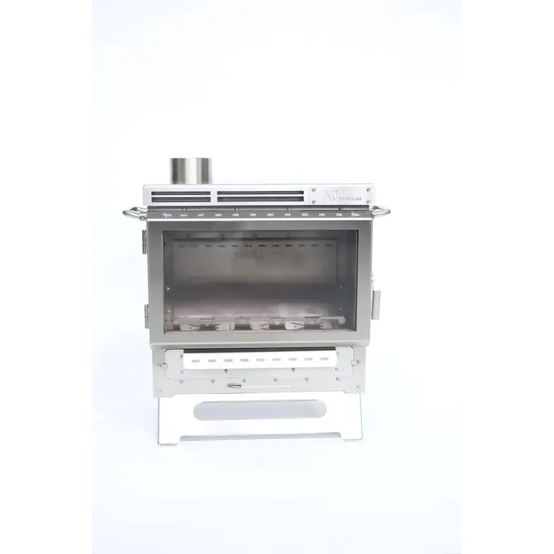

(Sea shipping) Durable Outdoor Wood Burning Stove for Camping, Barbecue & Tours, Stainless Steel with Round Pattern, Tent Heatin