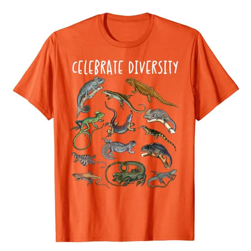 Different Types of Lizard T-Shirt, Reptile Shirt, Lizard-Lover Gift Humor Funny Graphic Tee Top Cute Cotton Short Sleeve Blouses