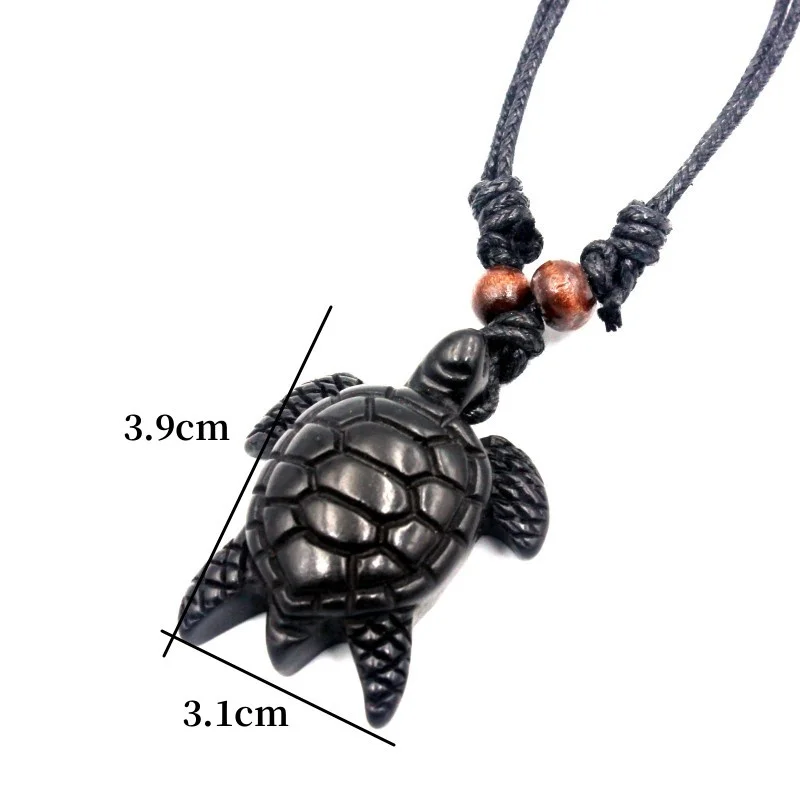 12pcs/Lot Mixed Imitation Bone Carved Sea Turtles Necklaces Hawaiian Tribal Vintage Turtle Charms Surfer Jewelry Wholesale