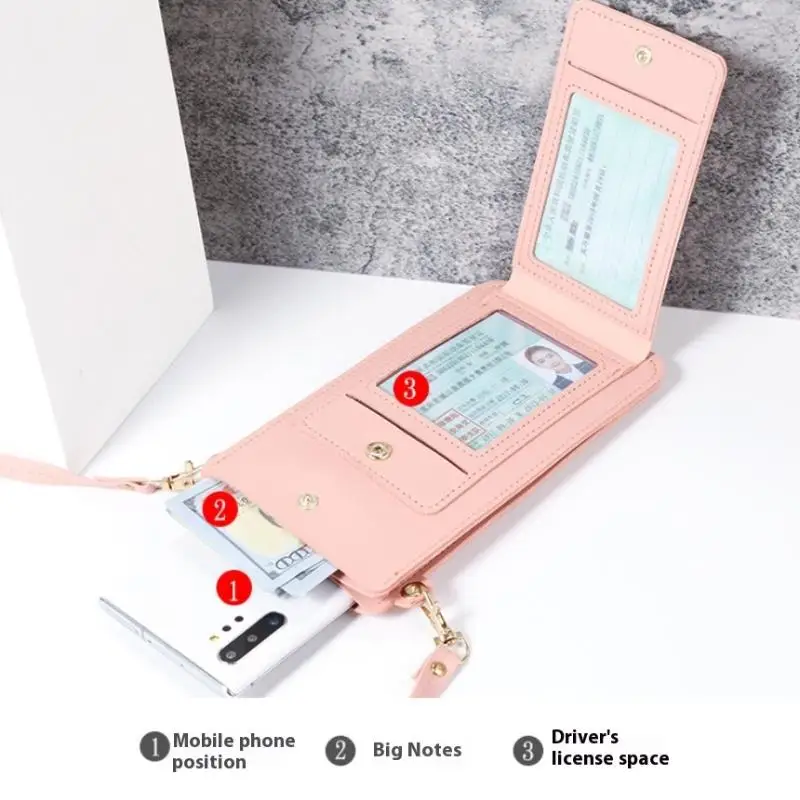 

Портативные женские сумки из мягкой кожи, мини-кошельки с сенсорным экраном, кошелек для мобильного телефона, сумка через плечо с плечевым ремнем для женщин