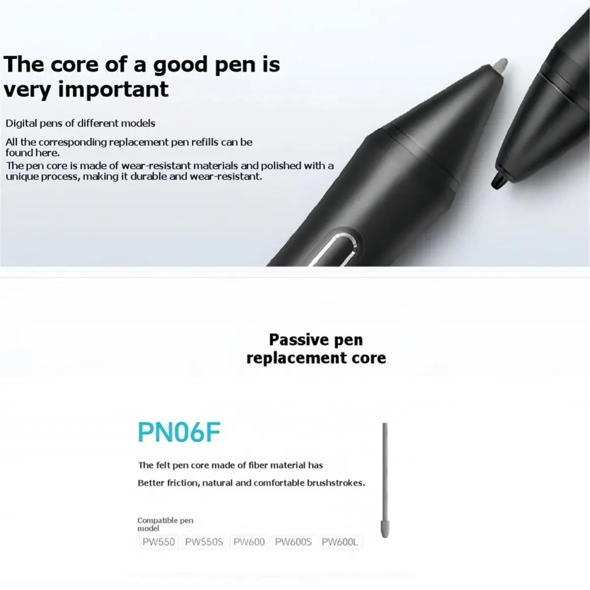 Promotion 5PCS Replacement Felt Nibs Pen Nib PN06F for Drawing Tablet Pen Stylus PW600L/PW600S/PW600/PW550S