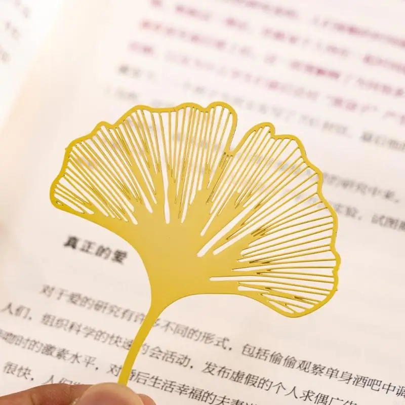 C90C 4Pcs Vintage Bookmarks Metal Leaf Bookmarks with Pendant Classical Bookmarks Set