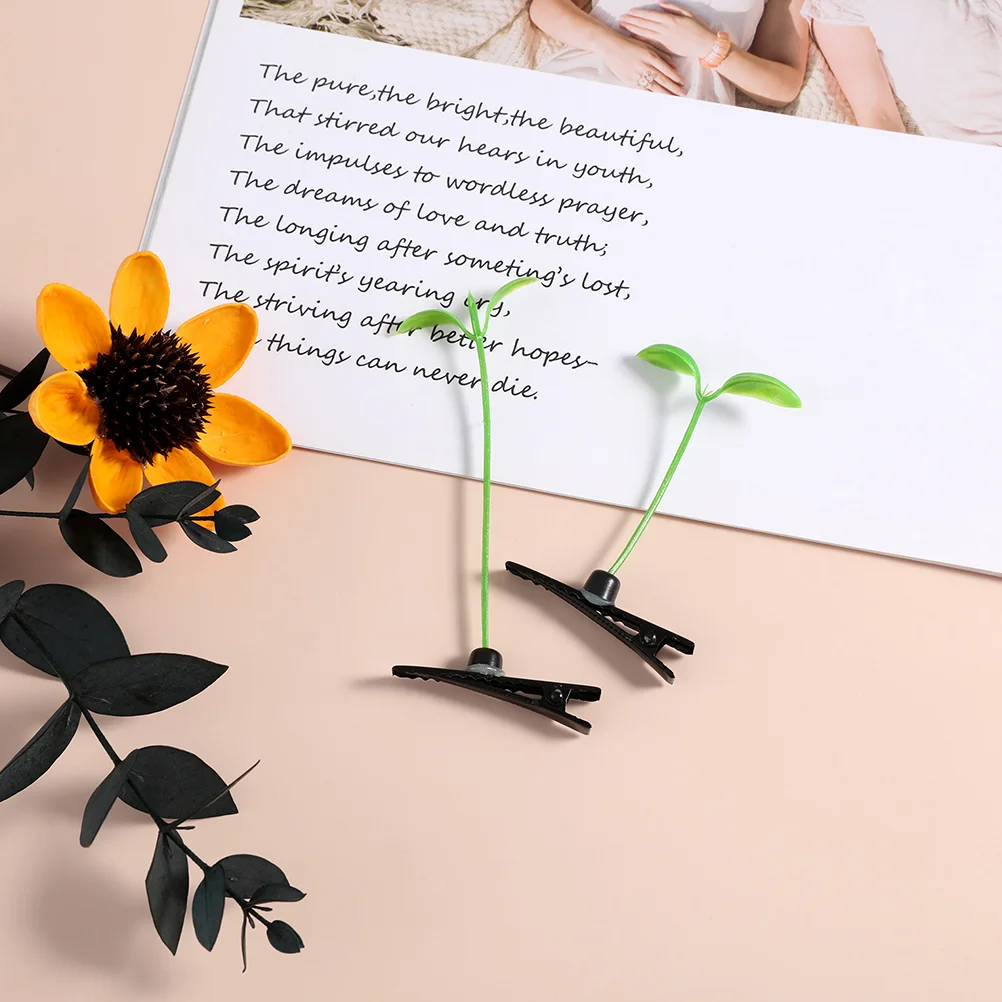 Bean Sprouts Hairpin Clips Hairpins for Girls Plant Style Flowers Novelty Plastic Spout Child