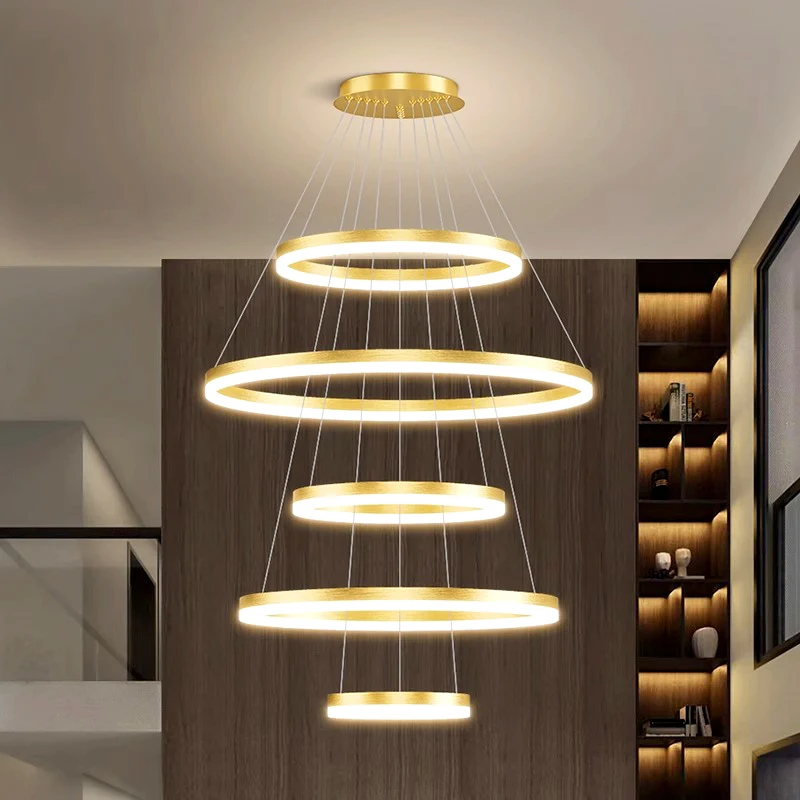 Imagem -05 - Anéis Modernos Led Pendant Lights Lâmpada do Teto Iluminação Interior Lustres Interiores para Sala de Estar 2023