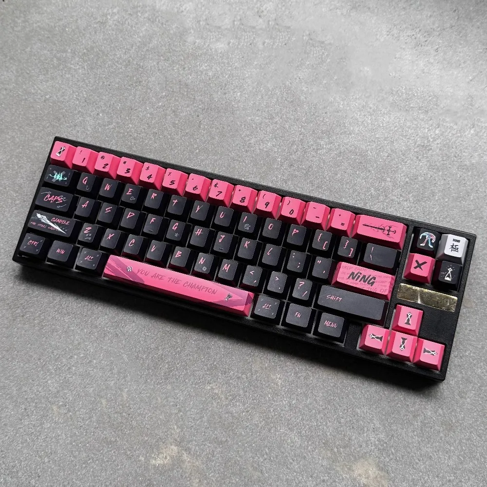1 Set LOL Professional Player Ning Theme Keycaps PBT Dye Sublimation Key Caps Cherry Profile Lightproof Keycap For MX Switch