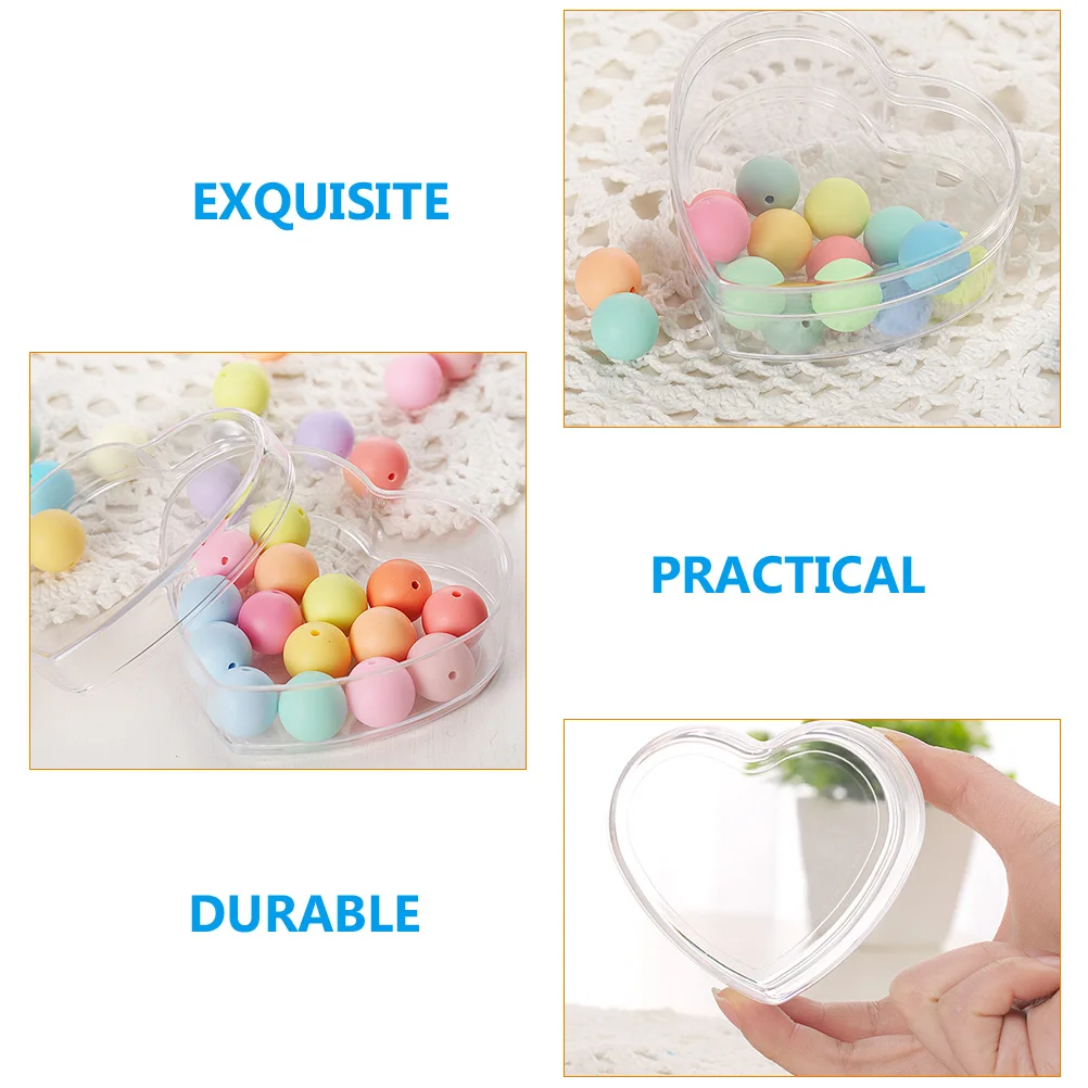 

5pcs Clear Heart Candy Transparent Gift Storage For Wedding Party Favor Treats Chocolate Packaging Carrier Case Acrylic Party