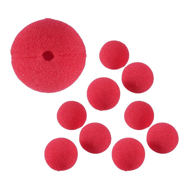 

A93P 10Pcs Adorable Red Ball Sponge Clown Nose For Party Wedding Decoration Christmas Halloween Costume Magic Dress Accessories