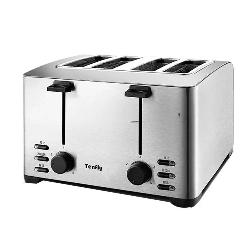 4 Pieces Breakfast Maker Stainless Steel Home Toaster with Reliable Performance for Daily Cooking Commercial Toaster