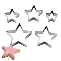 Star Cookie Cutters Stainless Steel Pastry Molds Metal Star Cookie Cutters Sandwiches Cutter Set Baking Mould Tools For Kids