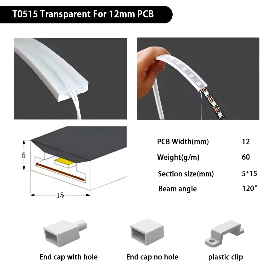 IP67 wasserdichte LED-Neon-Silikon-Lichtröhre, geeignet für 5 mm, 8 mm, 10 mm, 12 mm PCB WS2812B WS2811 5050 RGB-Lichtleiste – Detail 12