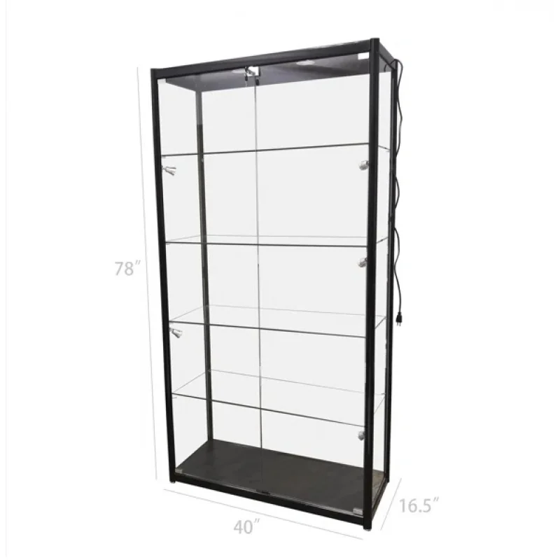 Custom. keway modern custom mobile phone retail shop glass showcase commercial design aluminum frame display cabinet with LED li