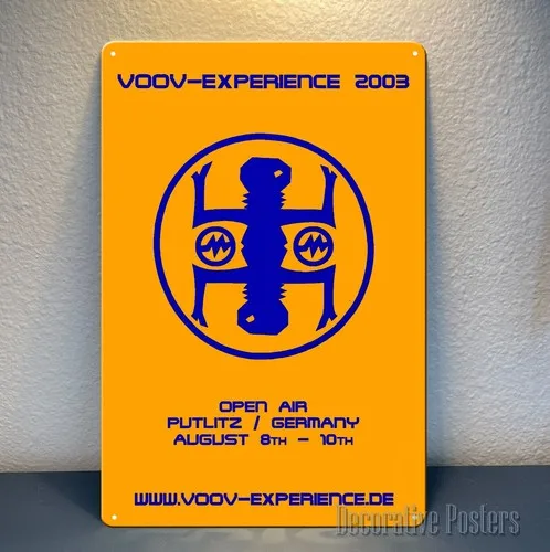 Y1,Voov Experience 2003 Spirit Zone rave party Flyer Metal Poster - Sign -20x30cm