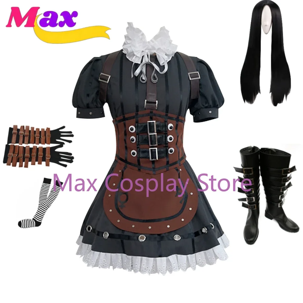 

Wby2 Cos Game Alice Madness Returns Косплей Костюм Алиса Steam Платье Наряд Хэллоуин Праздничная Одежда Костюм На Заказ
