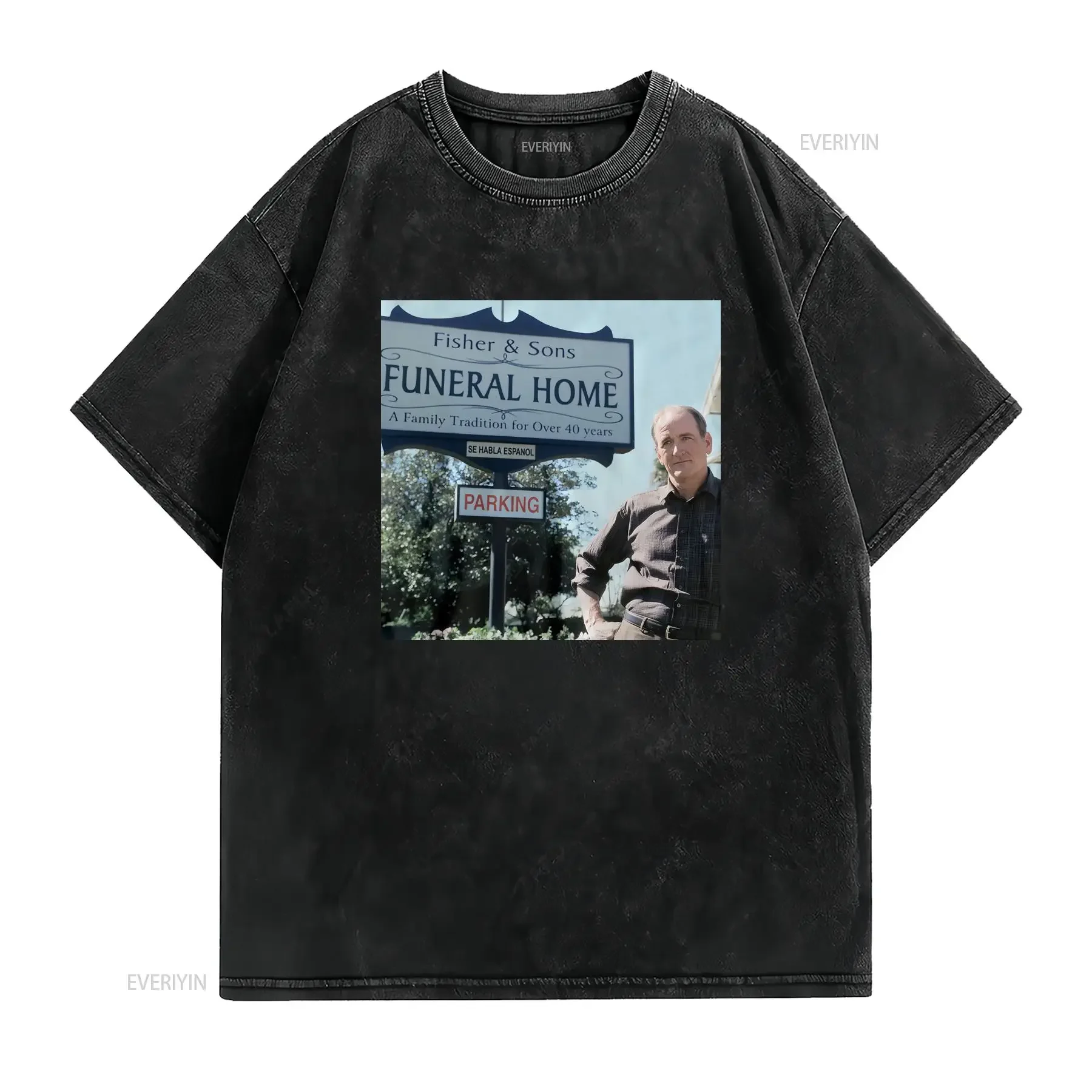 Six Feet Under T Shirt vintage Washed Slightly Stretched Top For Everyday Wear graphic homme streetwear Breathable