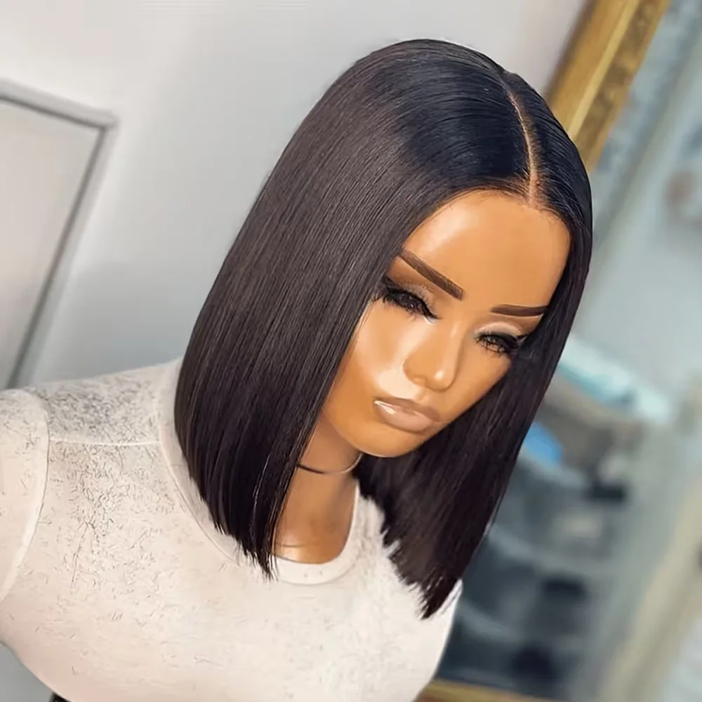 

5x5 Closure Short Bob Wig Human Hair Straight Ready To Wear Bob Wigs For Women HD Transparent Lace Front Closure Human Hair Wigs