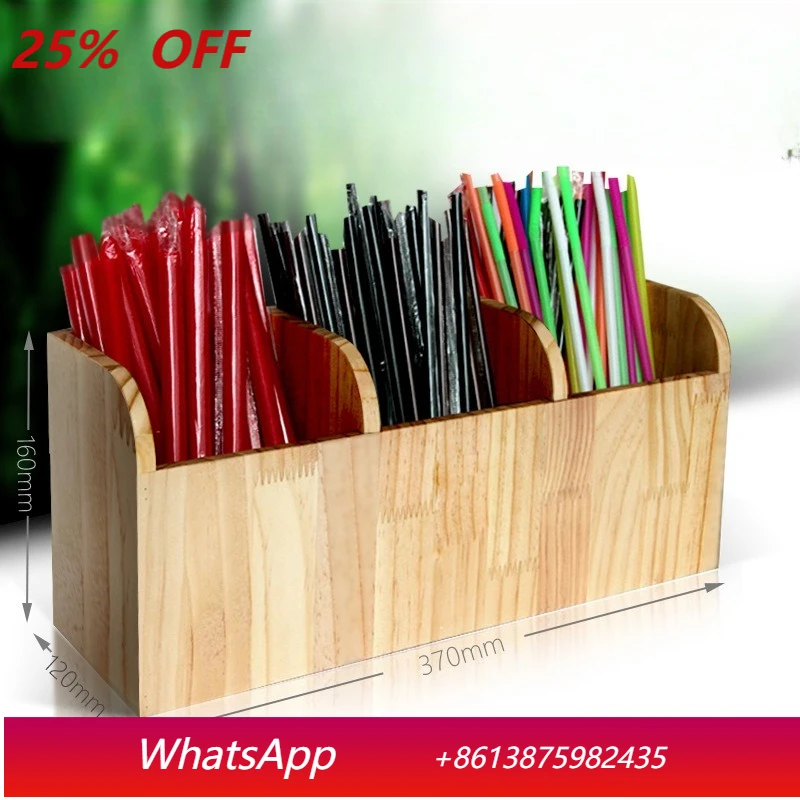 

LMM straw box wooden storage box coffee milk tea shop rack home storage