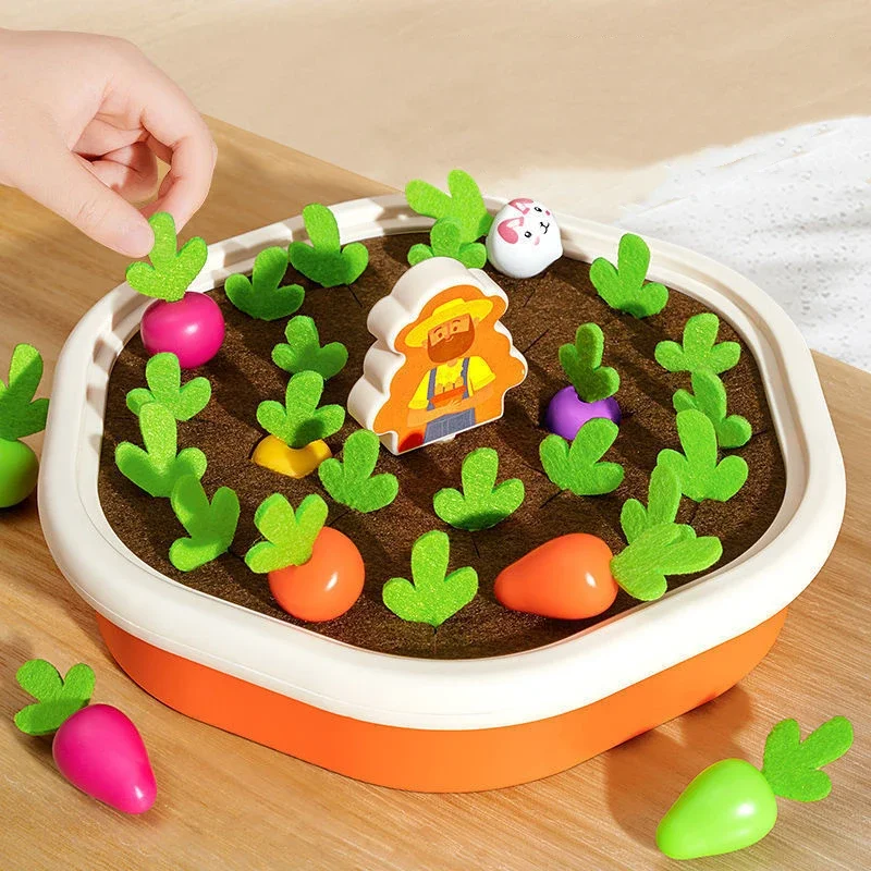 Baby Montessori Carrot Harvest Pull Ravanello Memoria Ordinamento Giochi da tavolo Abilità motorie fini Giocattoli sensoriali educativi per i più piccoli