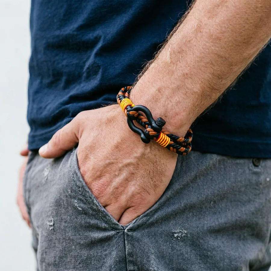 Novel Elegance Men Bracelet Handmade Braided Leather Double Layer 7 Colors Available Leisure Versatile Accessories Homme Joias