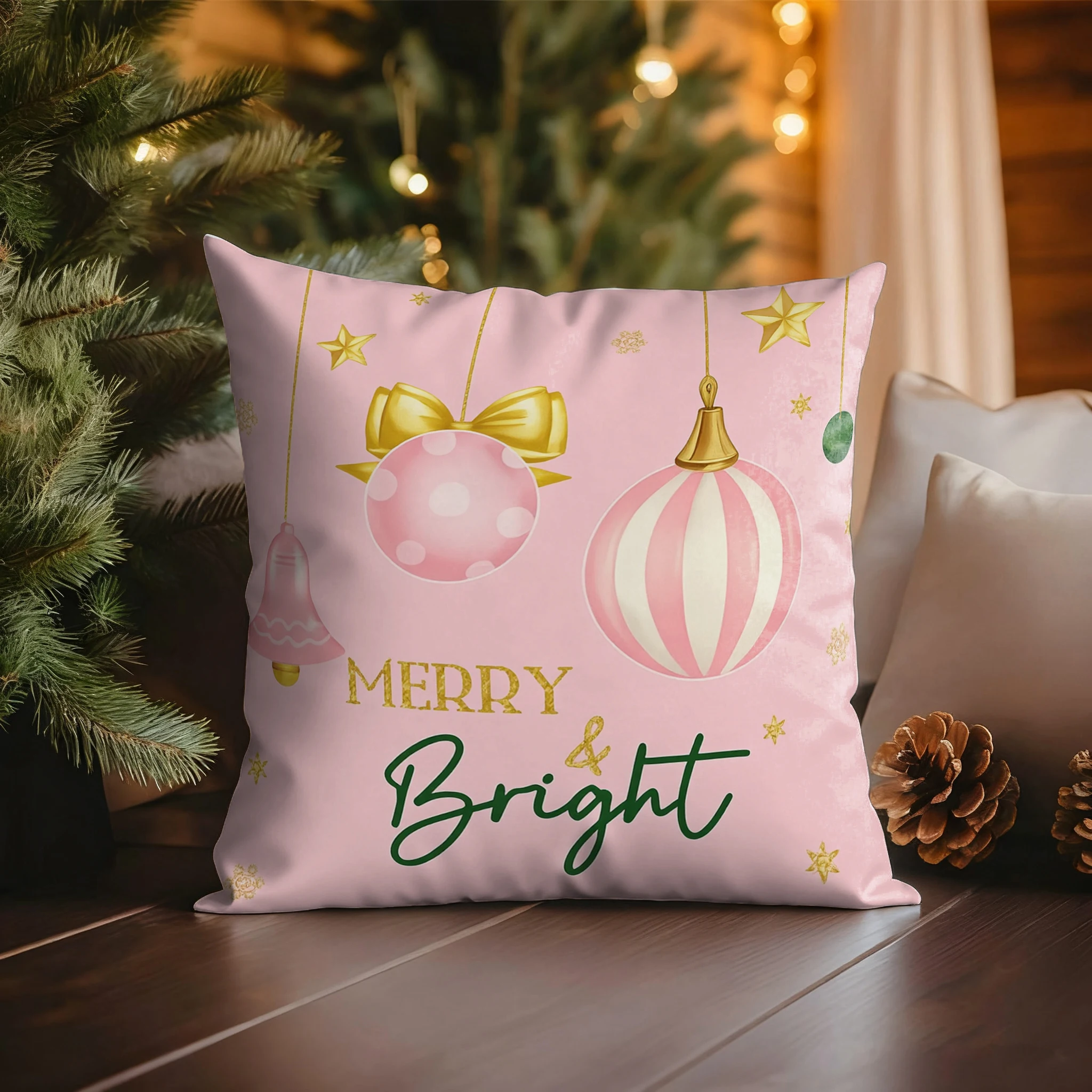 Pink Pillowcase: Merry & Bright DecorSuitable for sofa car bedroom decorative cushion cover pillow cover
