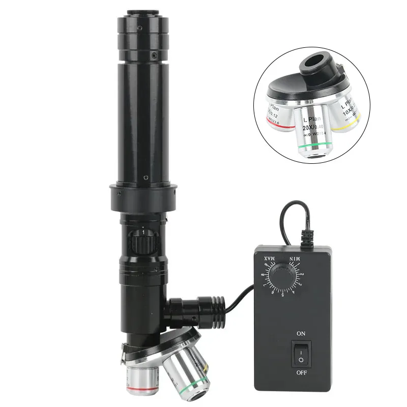 

400X 1000X 2000X 4000X Zoom 0.7X-4.5X Video Industrial Camera Coaxial Light Lens 5X 10X 20X Microscope achromatic Objective lens