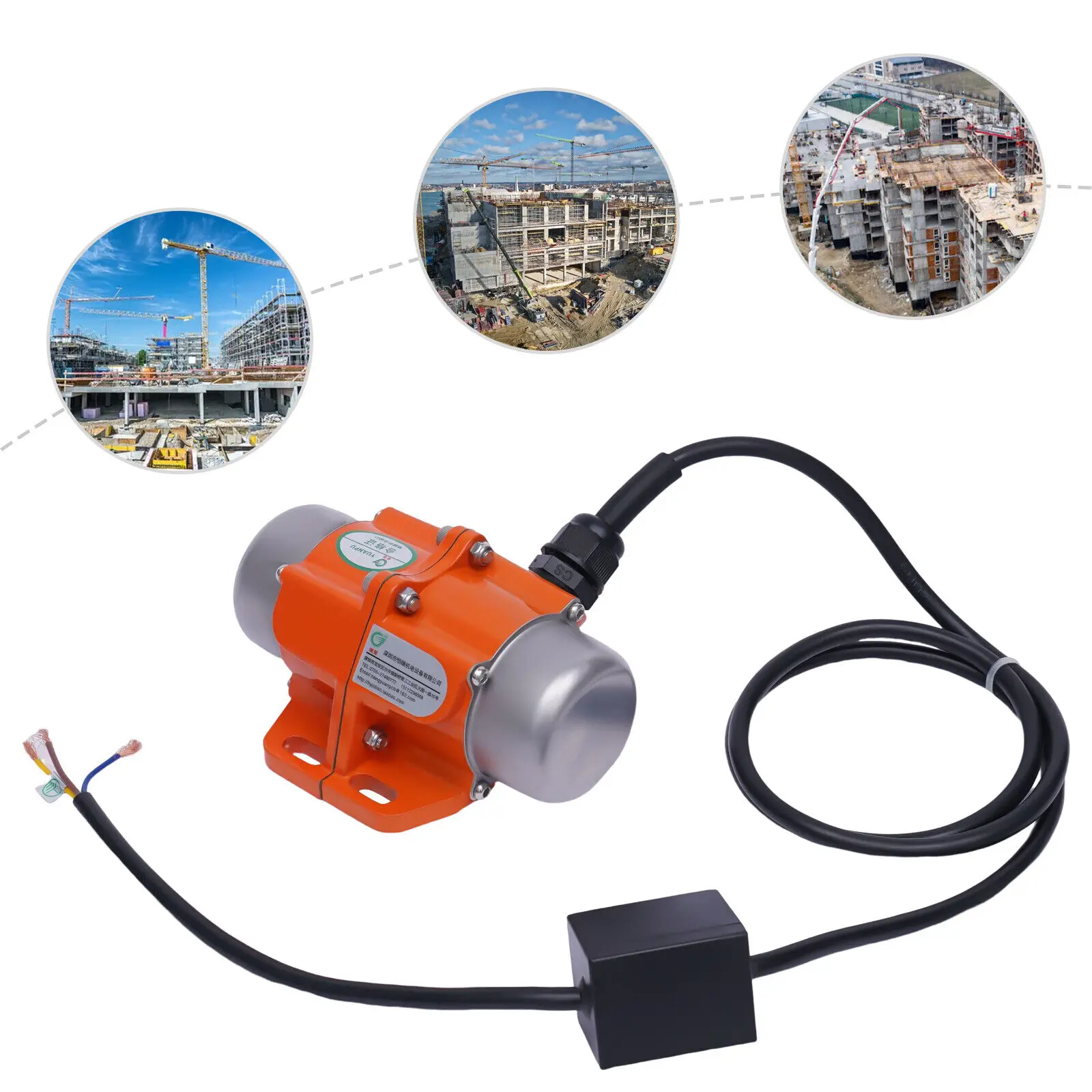 AC Concrete Vibration Motor Electric Vibrating Asynchronous Vibrator Aluminum Alloy Case 40W 220V Single Phase 3000RPM by DHL