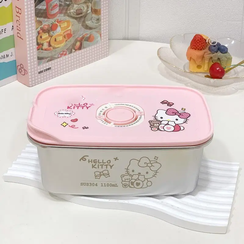 سانريو سينامورول ماي ميلودي هالو كيتي صندوق غداء للفواكه والخضروات منتج ضرب كارتون كاواي سعة كبيرة في الهواء الطلق