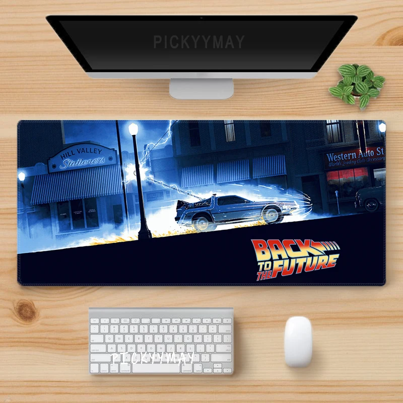 Back To The Future Large Mouse Pad 90x40cm Computer Mousepad Big Keyboard Mat Car Table Carpet Big Desk Mats Rubber Rugs