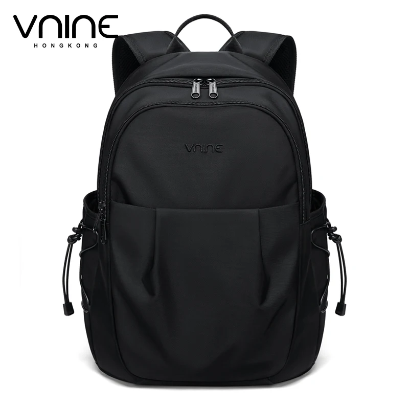 V.NINE Women Backpack Bags Elegant Nylon Backpacks Men 15 inch Laptop Compartment Waterproof Lightweight Unisex Back Pack Solid