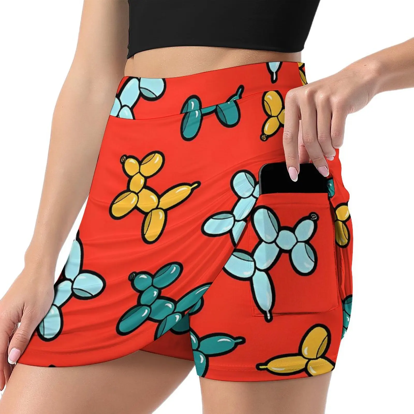 Balloon Dogs Animal Skirt  Retro Mini Skirts Summer High-waisted Graphic Street Style Casual Skirt Large Size