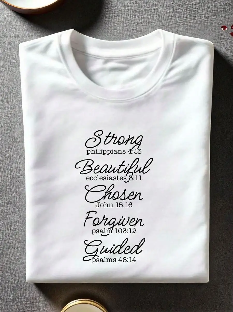 Strong Beautiful Chosen Guided Shirt, Cute Christian T-Shirt, Jesus Love Tee, Spiritual Shirts, God Lovers Gifts, Inspirational T-Shirts, GH-213