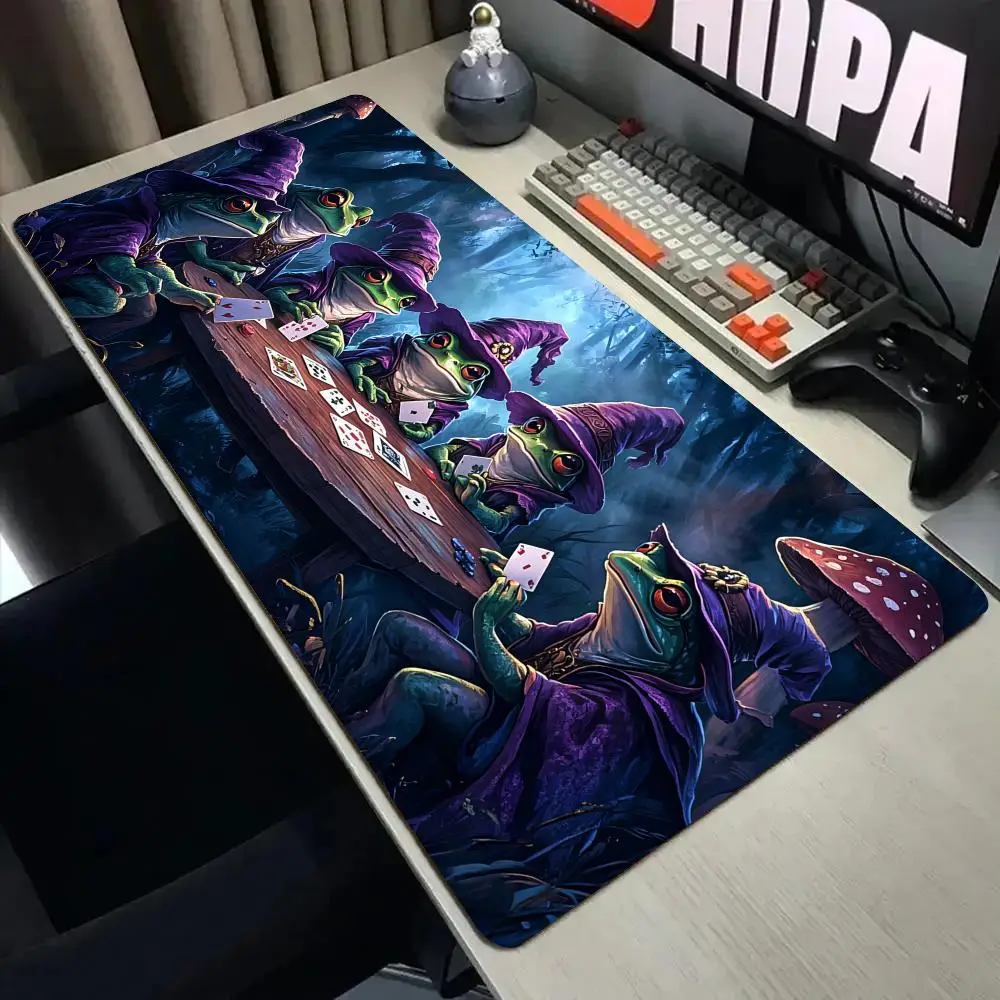 Magic Frogs Party Mouse Pad Desk Mat Stitched Edge XXL Mousepads Rubber Anti-slip Gamer Keyboard Rug Gaming Mats Extended pad