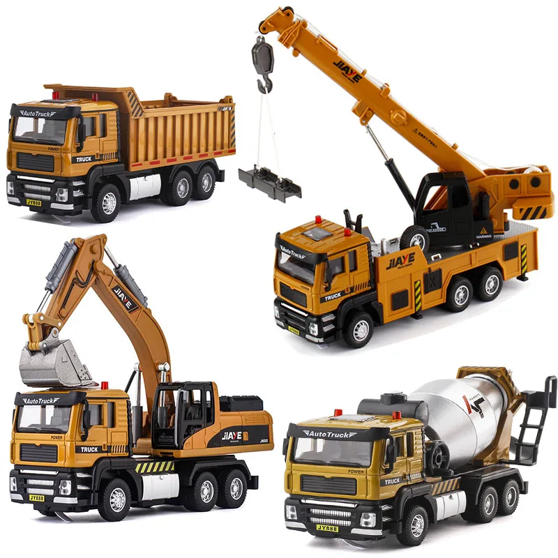 

1:50 high simulation alloy engineering crane excavator model dump truck toy car sound and light truck toy children's gift