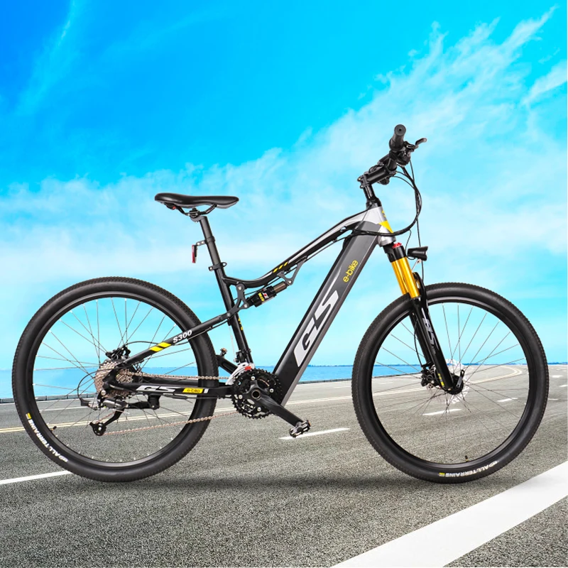 New Ebike 500W 27.5-inch Electric Bicycle Aluminum Alloy Full Suspension Ebike 48V 17AH Lithum Battery Convenient Low Noise Bike