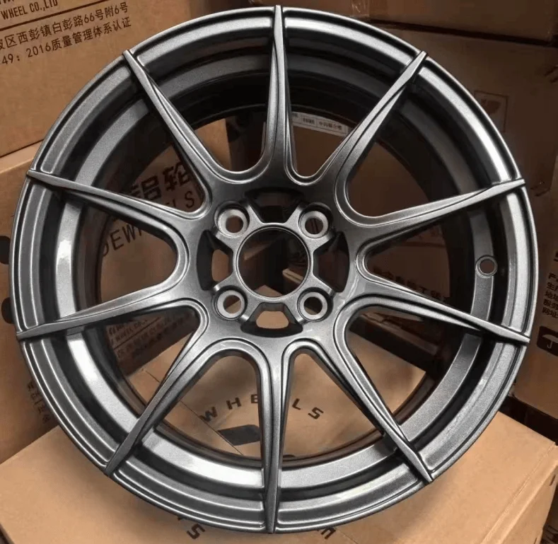 15 Inch Sport OEM Alloy Wheels Blade Twin 5 Spoke Black Gunmetal For Sedan Hatchback 4x100 5x114.3 Car Rims