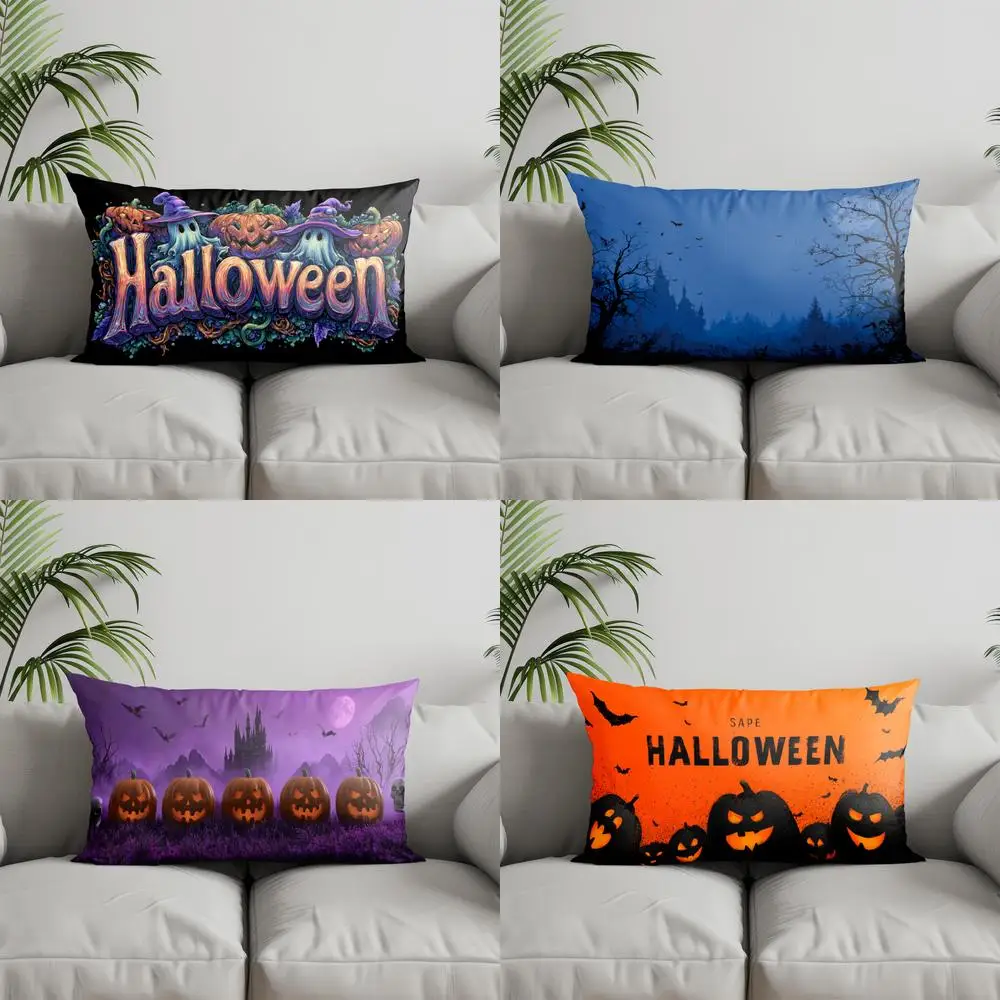 Home Decor Halloween Kids Trick-or-Treating Suitable For Sofa Bedroom Car Pillow Cover Cushion Rectangular Back Cushion