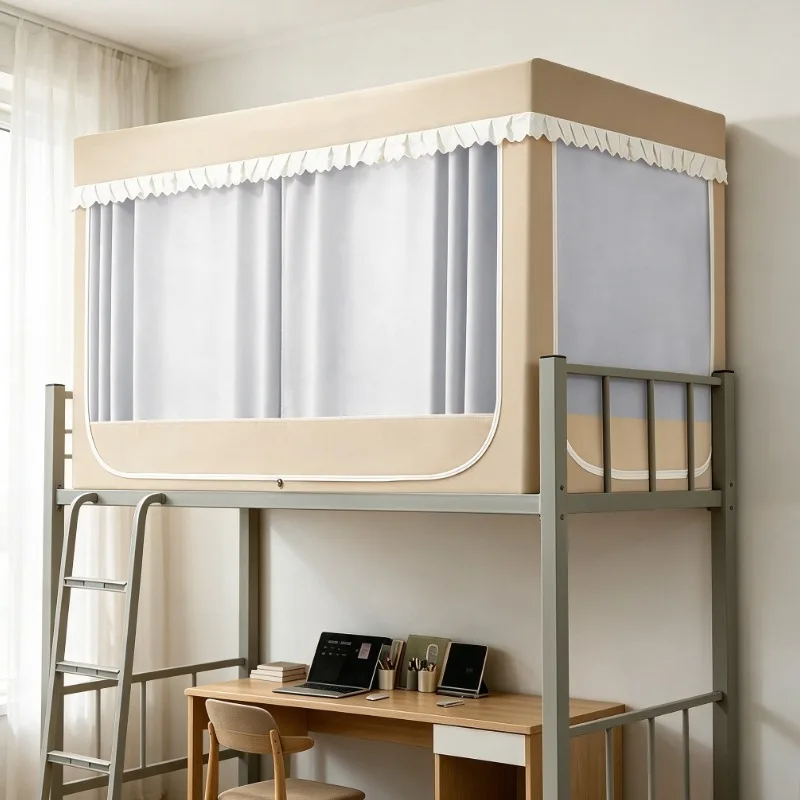 Blackout Bed Curtain Mosquito Net – All-in-One, No Frame Needed, Fits Bunk Beds, Perfect for Students
