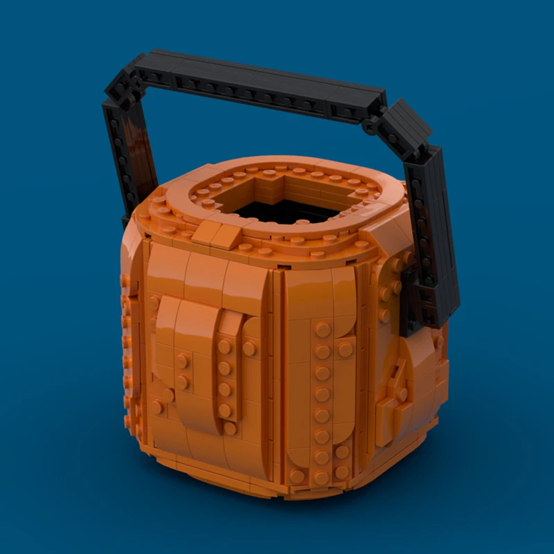정교한 신제품 MOC 블록 아트 모델 할로윈 호박 버킷 |   펜 홀더 기술 모듈형 어린이 장난감 DIY 조립