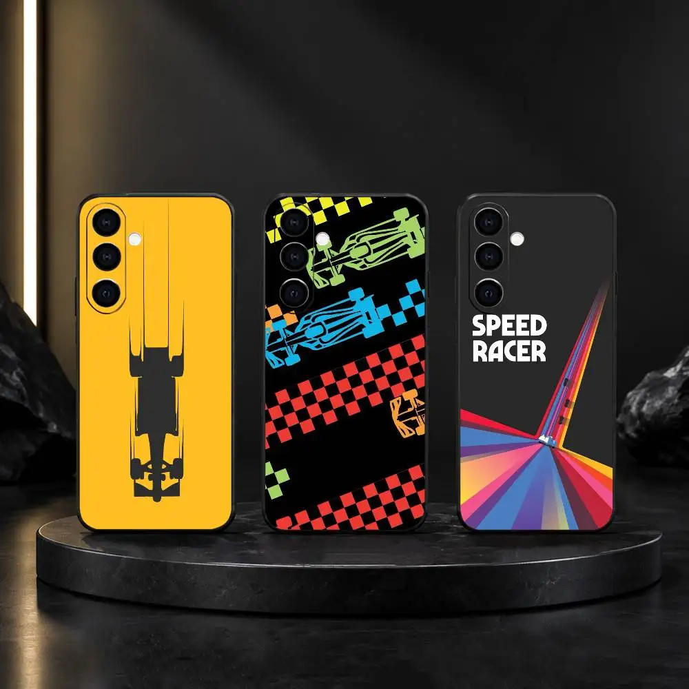 Luxury Fashion Racing Pattern Phone Case For Samsung GalaxyA13,21s,22,31,32,52,53,71,72,73,Soft Black Cover