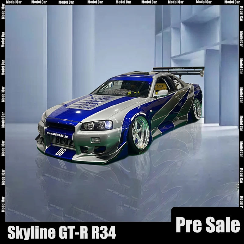 

Fast Speed Fs 1:64 Skyline Gt-R R34 Miniature Model Car Alloy Car Figure Collection Desk Decoration Toys Customize Birthday Gift