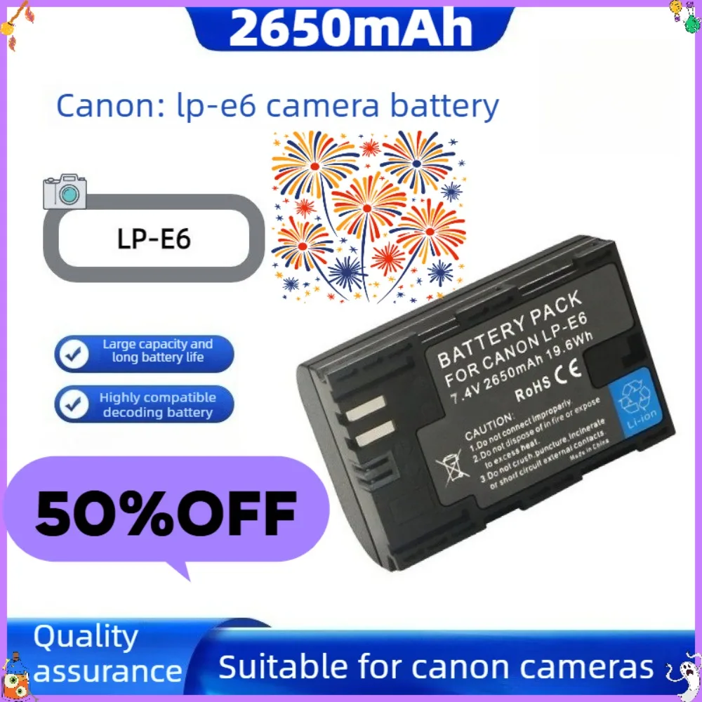 

LP-E6 LPE6 Camera Battery For Canon EOS 5D Mark II 2 III 3 6D 7D 60D 60Da 70D 80D 90D DSLR for EOS 5DS Digital Battery 2750mAh