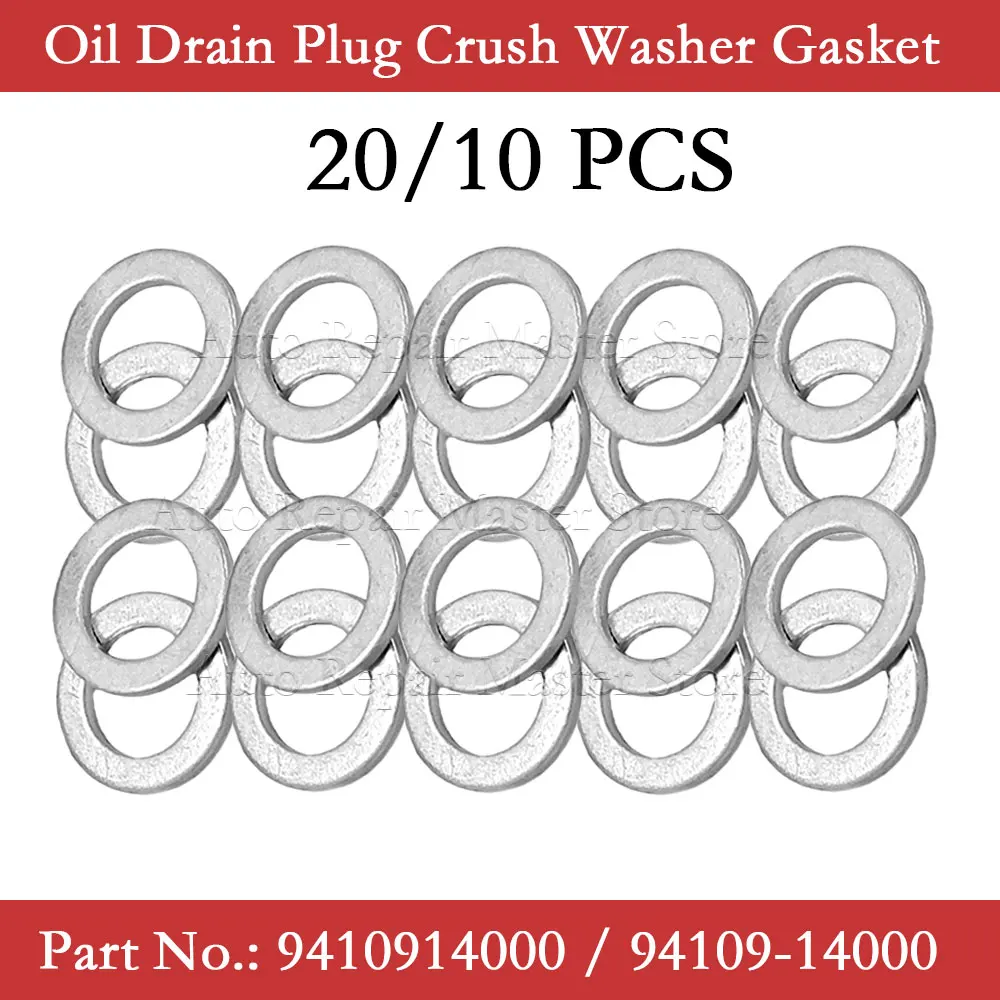 

20/10 PCS Oil Drain Plug Crush Washer Gaskets 9410914000 94109 14000 For Honda CR-V Accord For Acura RDX EL CL 94109-14000